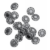 Maxbell 30 Pieces Antique Silver Engraved Shank Buttons Classic Floral Pattern