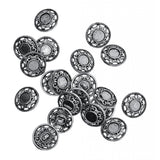 Maxbell 30 Pieces Antique Silver Engraved Shank Buttons Classic Floral Pattern