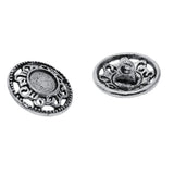 Maxbell 30 Pieces Antique Silver Engraved Shank Buttons Classic Floral Pattern