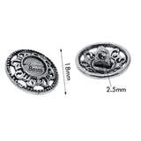 Maxbell 30 Pieces Antique Silver Engraved Shank Buttons Classic Floral Pattern