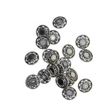 Maxbell 30 Pieces Antique Silver Engraved Shank Buttons Classic Floral Pattern
