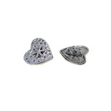 Maxbell 30 Pieces Antique Silver Engraved Shank Buttons Heart Shape Snowflake