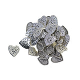 Maxbell 30 Pieces Antique Silver Engraved Shank Buttons Heart Shape Snowflake