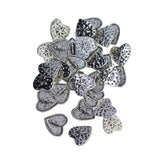 Maxbell 30 Pieces Antique Silver Engraved Shank Buttons Heart Shape Snowflake