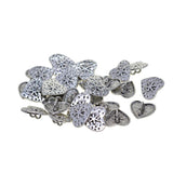 Maxbell 30 Pieces Antique Silver Engraved Shank Buttons Heart Shape Snowflake