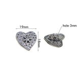 Maxbell 30 Pieces Antique Silver Engraved Shank Buttons Heart Shape Snowflake