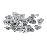 Maxbell 30 Pieces Antique Silver Engraved Shank Buttons Heart Shape Snowflake