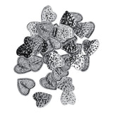 Maxbell 30 Pieces Antique Silver Engraved Shank Buttons Heart Shape Snowflake