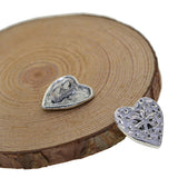 Maxbell 30 Pieces Antique Silver Engraved Shank Buttons Heart Shape Snowflake