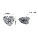 Maxbell 30 Pieces Antique Silver Engraved Shank Buttons Heart Shape Snowflake