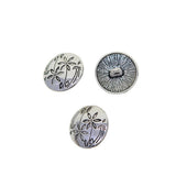 Maxbell 30 Pieces Antique Silver Engraved Shank Buttons Flower Pattern