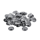 Maxbell 30 Pieces Antique Silver Engraved Shank Buttons Flower Pattern