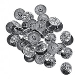 Maxbell 30 Pieces Antique Silver Engraved Shank Buttons Flower Pattern