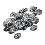 Maxbell 30 Pieces Antique Silver Engraved Shank Buttons Flower Pattern