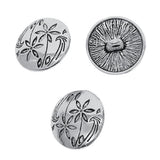Maxbell 30 Pieces Antique Silver Engraved Shank Buttons Flower Pattern