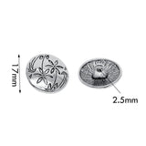 Maxbell 30 Pieces Antique Silver Engraved Shank Buttons Flower Pattern