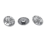 Maxbell 30 Pieces Antique Silver Engraved Shank Buttons Flower Pattern