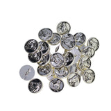 Maxbell 30 Pieces Antique Silver Engraved Shank Buttons Horse Head