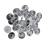 Maxbell 30 Pieces Antique Silver Engraved Shank Buttons Horse Head