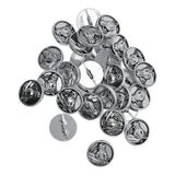 Maxbell 30 Pieces Antique Silver Engraved Shank Buttons Horse Head