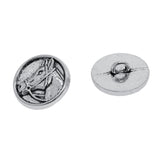 Maxbell 30 Pieces Antique Silver Engraved Shank Buttons Horse Head