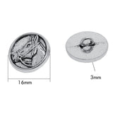 Maxbell 30 Pieces Antique Silver Engraved Shank Buttons Horse Head