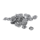 Maxbell 50Pcs Tibetan Silver yoga filigree hollow  forest Tree Round Charms Crafts