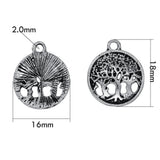 Maxbell 50Pcs Tibetan Silver yoga filigree hollow  forest Tree Round Charms Crafts