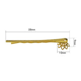 Max 10x blank  Hair Clip Hair Pin Gothic Filigree  round Flower pearl base Gold