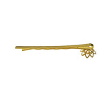 Max 10x blank  Hair Clip Hair Pin Gothic Filigree  round Flower pearl base Gold