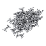 Maxbell 50 Pieces Antique Silver Bowknot Shape Charms Beads Jewelry Spacer Beads