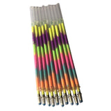 Maxbell 1 pack 0.8mm Colorful Glitter Ink Gel Pen Refills  10pcs rainbow color