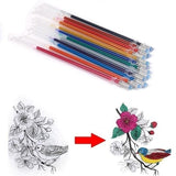 Maxbell 1 pack 0.8mm Colorful Glitter Fluorescence Ink Gel Pen Refills 48 colors