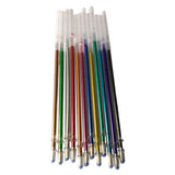 Maxbell 1 pack 0.8mm Colorful Glitter Ink Gel Pen Refills  12pcs Metallic