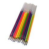 Maxbell 1 pack 0.8mm Colorful Glitter Ink Gel Pen Refills  12 color fluorescent