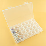 Max 3 Pieces Clear Storage Box with 28 Grids Jewelry Nail Art Beads Mini Case