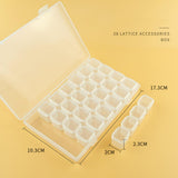 Max 3 Pieces Clear Storage Box with 28 Grids Jewelry Nail Art Beads Mini Case