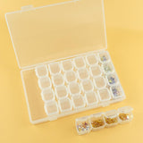 Max 3 Pieces Clear Storage Box with 28 Grids Jewelry Nail Art Beads Mini Case