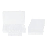 Max 3 Pieces Clear Storage Box with 28 Grids Jewelry Nail Art Beads Mini Case