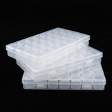 Max 3 Pieces Clear Storage Box with 28 Grids Jewelry Nail Art Beads Mini Case