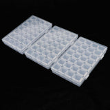 Max 3 Pieces Clear Storage Box with 28 Grids Jewelry Nail Art Beads Mini Case