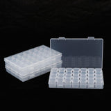 Max 3 Pieces Clear Storage Box with 28 Grids Jewelry Nail Art Beads Mini Case