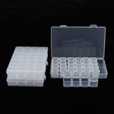 Max 3 Pieces Clear Storage Box with 28 Grids Jewelry Nail Art Beads Mini Case