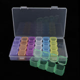 Max 3 Pieces Clear Storage Box with 28 Grids Jewelry Nail Art Beads Mini Cases