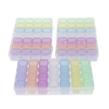 Max 3 Pieces Clear Storage Box with 28 Grids Jewelry Nail Art Beads Mini Cases