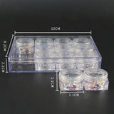 Max 12 Pieces Clear Storage Boxes Jewelry Nail Art Beads Pills Small Item Cases