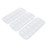 Max 3 Pieces 12 Grid Clear Storage Boxes Jewelry Nail Art Beads Pills Small Case