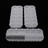 Max 3 Pieces 12 Grid Clear Storage Boxes Jewelry Nail Art Beads Pills Small Case