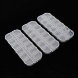 Max 3 Pieces 12 Grid Clear Storage Boxes Jewelry Nail Art Beads Pills Small Case