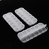 Max 3 Pieces 12 Grid Clear Storage Boxes Jewelry Nail Art Beads Pills Small Case